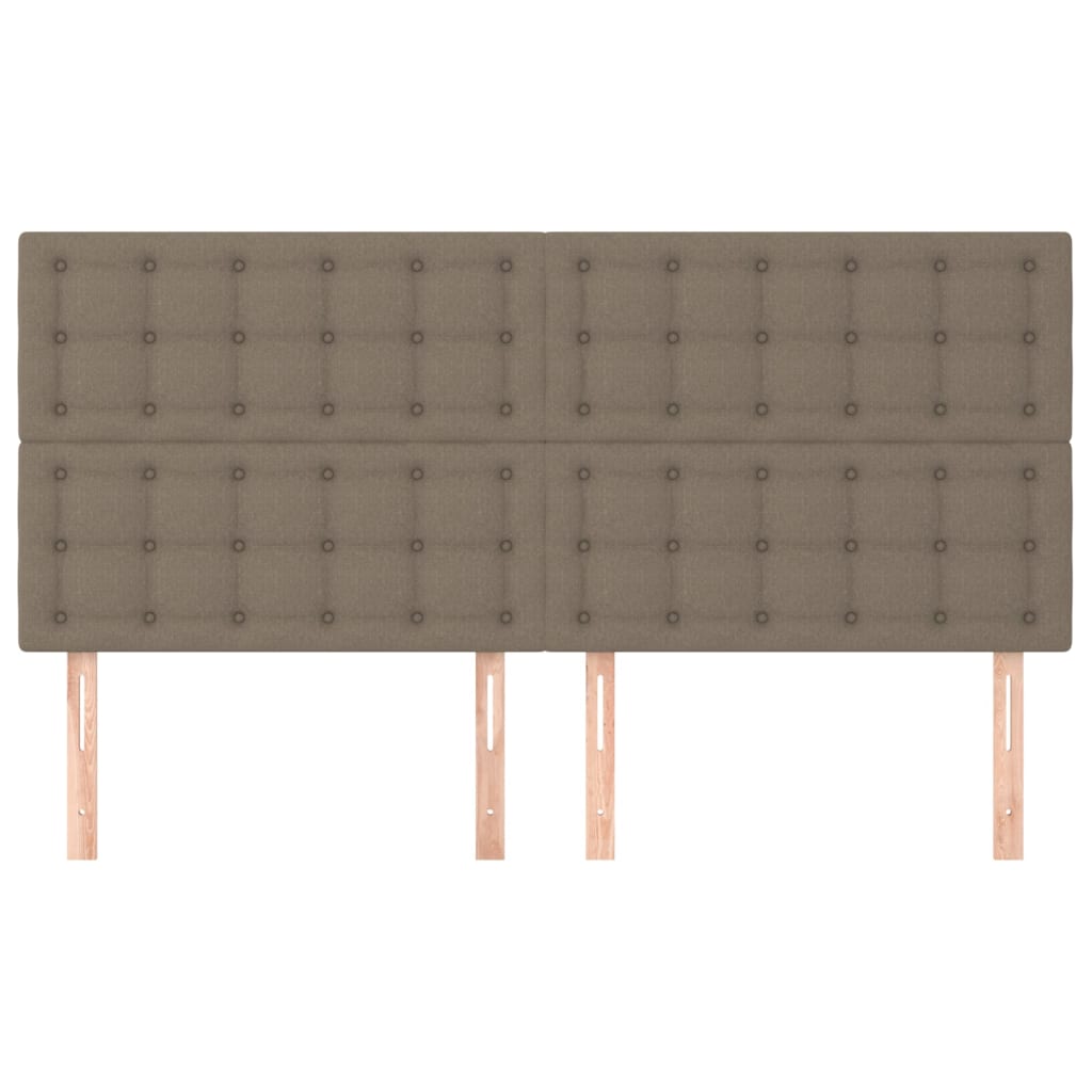 Hoofdborden 4 St 90X5X78/88 Cm Stof Taupe 1 180 cm Hoog