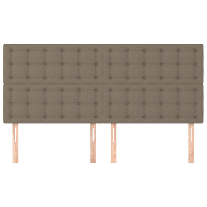 Hoofdborden 4 St 90X5X78/88 Cm Stof Taupe 1 180 cm Hoog