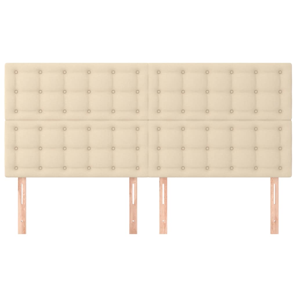 Hoofdborden 4 St 90X5X78/88 Cm Stof Crèmekleurig 1 180 cm