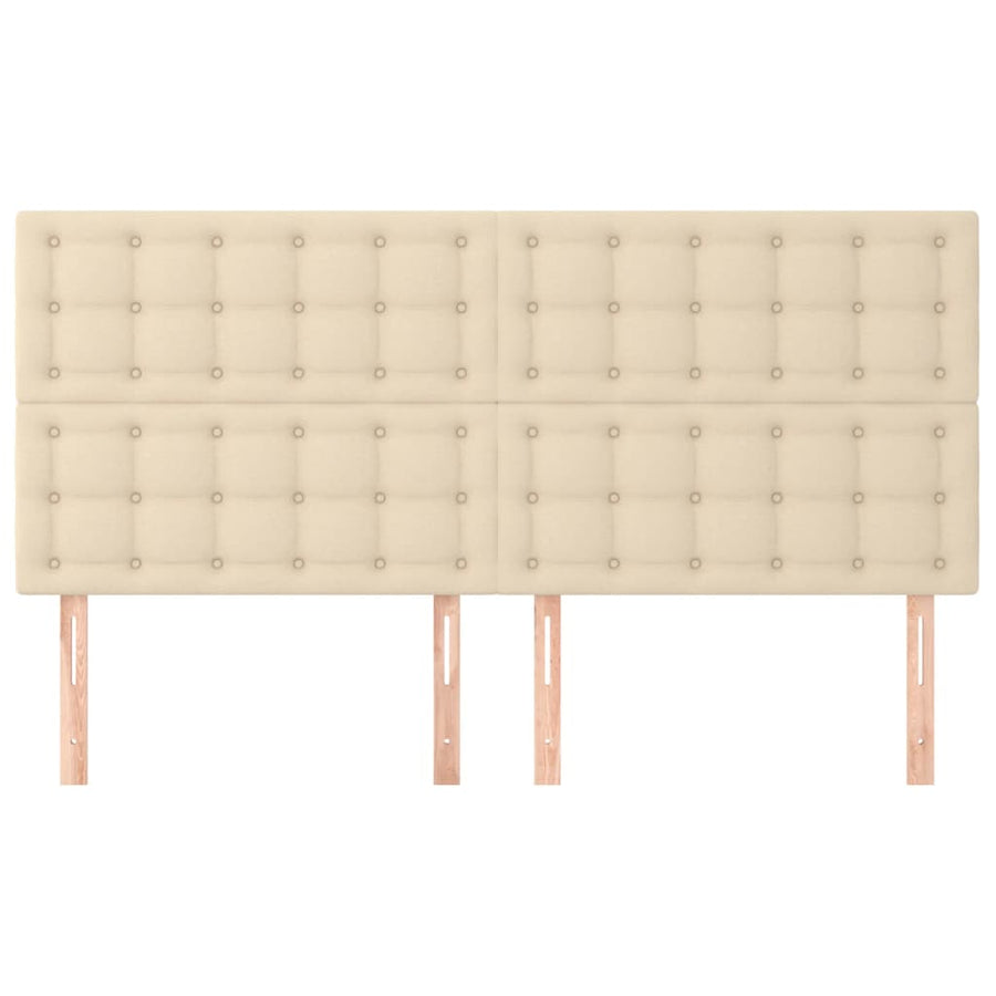 Hoofdborden 4 St 90X5X78/88 Cm Stof Crèmekleurig 1 180 cm