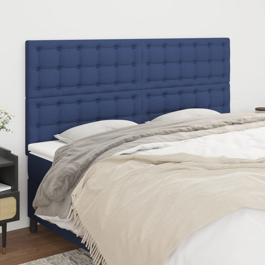 Hoofdbord blauw 180x5x118/128 cm stof