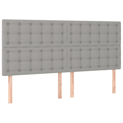 Hoofdborden 4 St 00 X 5 X 78/88 Cm Stof Lichtgrijs 200 cm Hoog