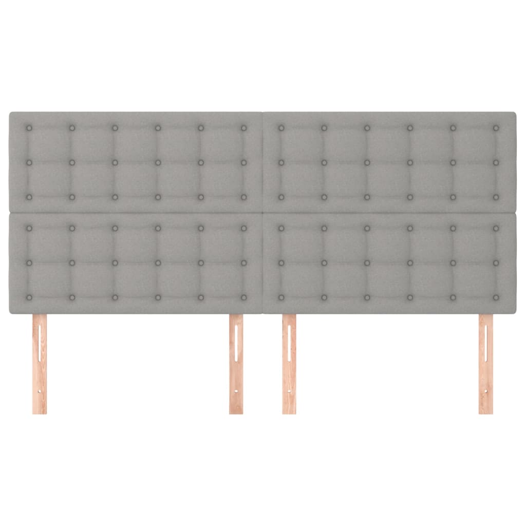 Hoofdborden 4 St 00 X 5 X 78/88 Cm Stof Lichtgrijs 200 cm Hoog