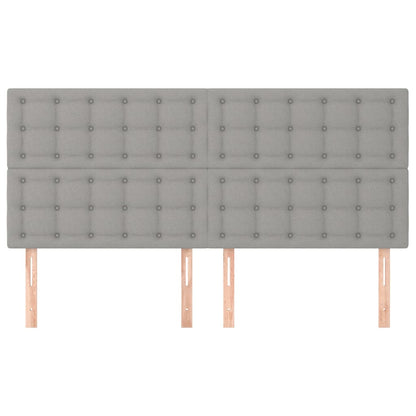 Hoofdborden 4 St 00 X 5 X 78/88 Cm Stof Lichtgrijs 200 cm Hoog