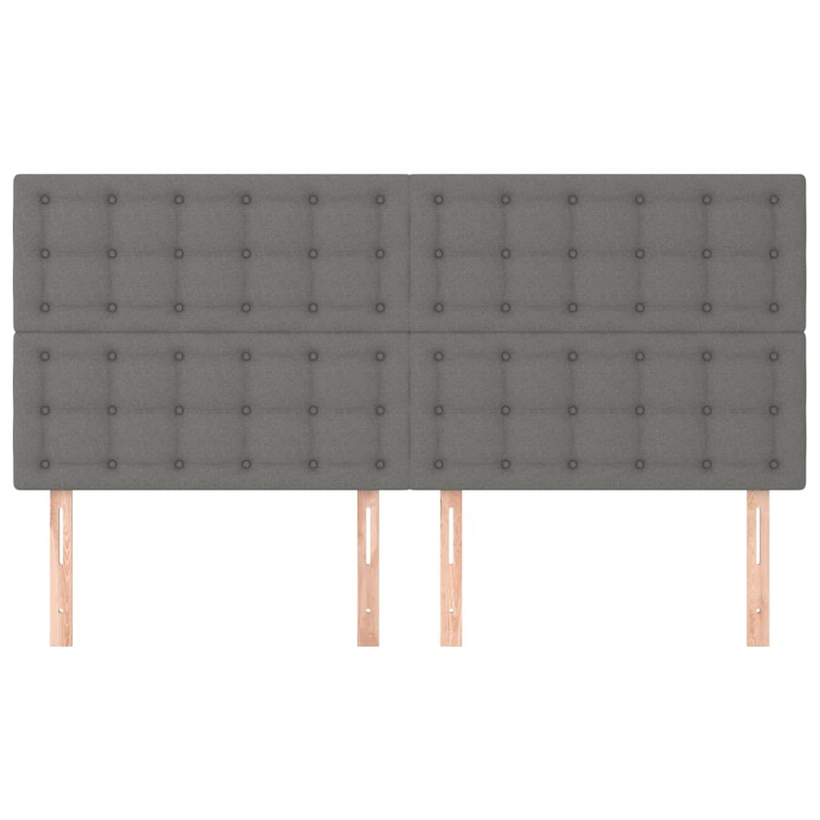 Hoofdborden 4 St 00X5X78/88 Cm Stof Donkergrijs 200 cm Hoog