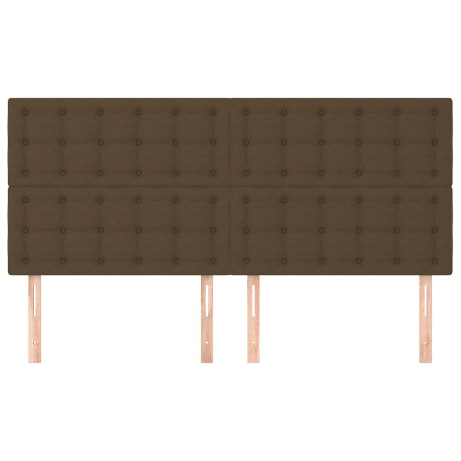 Hoofdborden 4 St 100X5X78/88 Cm Stof Donkerbruin 200 cm