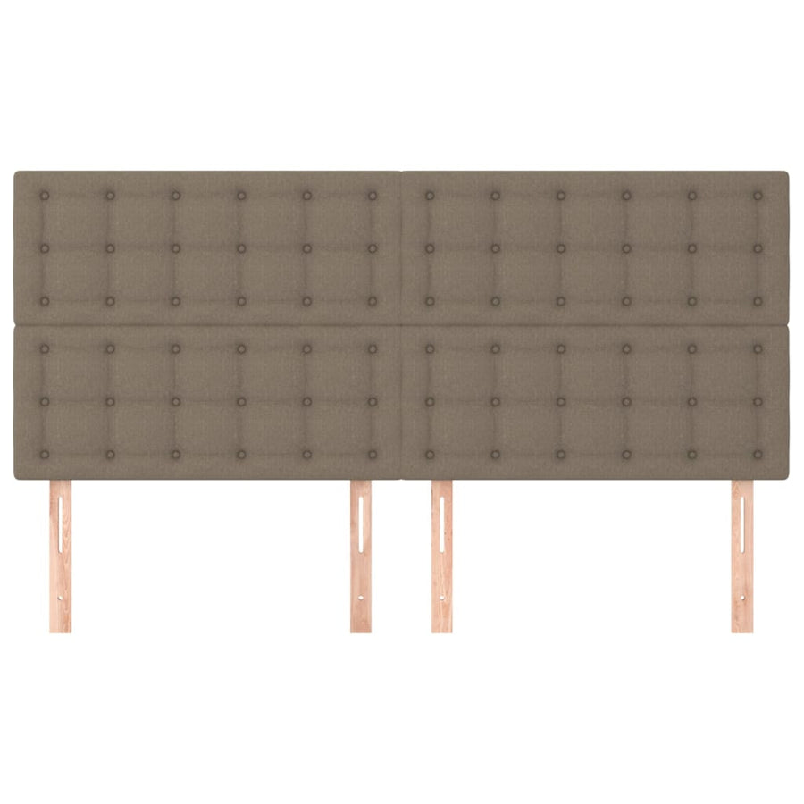 Hoofdbord taupe 200x5x118/128 cm Stof
