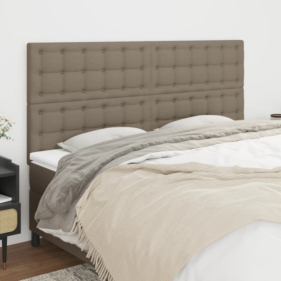 Hoofdbord taupe 200x5x118/128 cm Stof