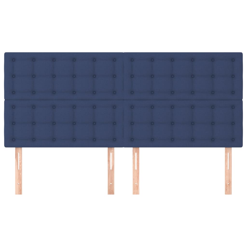 Hoofdborden 4 St 00X5X78/88 Cm Stof Blauw 200 cm Hoog