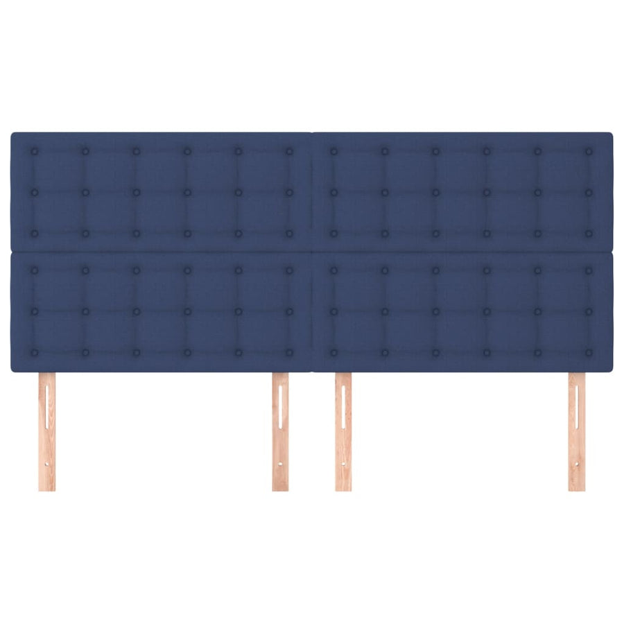 Hoofdborden 4 St 00X5X78/88 Cm Stof Blauw 200 cm Hoog