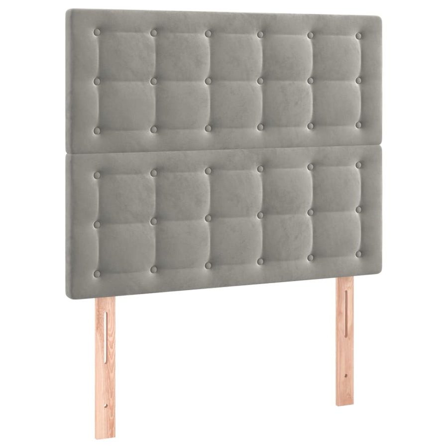 Hoofdborden 2 St 80X5X78/88 Cm Fluweel Lichtgrijs