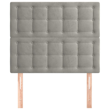 Hoofdborden 2 St 80X5X78/88 Cm Fluweel Lichtgrijs