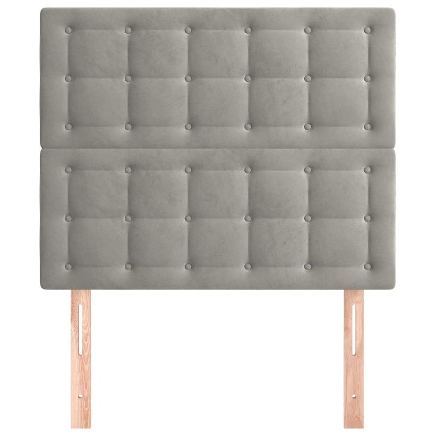 Hoofdborden 2 St 80X5X78/88 Cm Fluweel Lichtgrijs