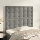 Headboard light grey 80x5x118/128 cm velvet