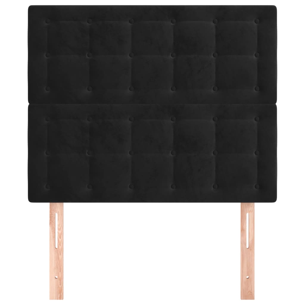 Hoofdborden 2 St 80X5X78/88 Cm Fluweel Zwart