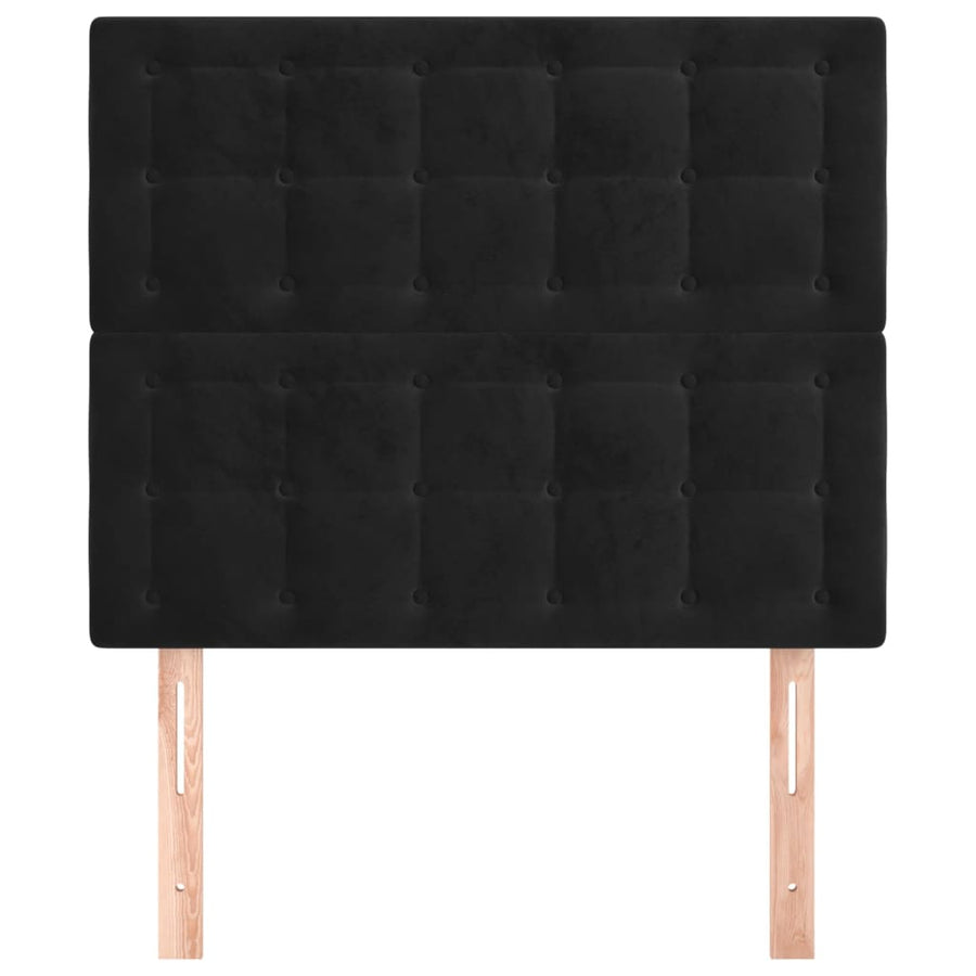 Hoofdborden 2 St 80X5X78/88 Cm Fluweel Zwart