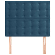 Hoofdbord 80x5x118/128 cm fluweel donkerblauw