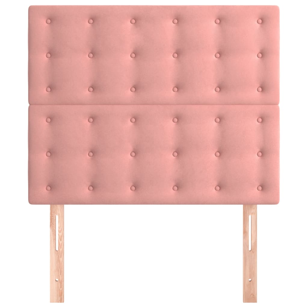 Hoofdborden 2 St 80X5X78/88 Cm Fluweel Roze 80 cm Hoog
