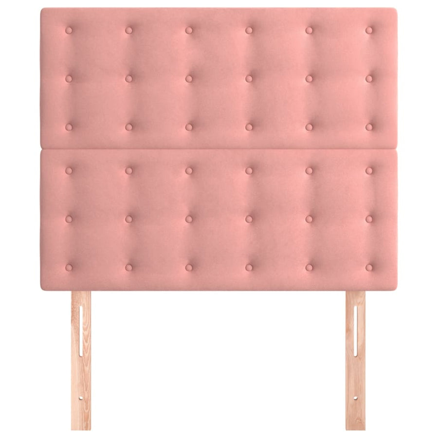 Hoofdborden 2 St 80X5X78/88 Cm Fluweel Roze 80 cm Hoog