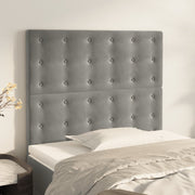 Headboard light grey 90x5x118/128 cm velvet