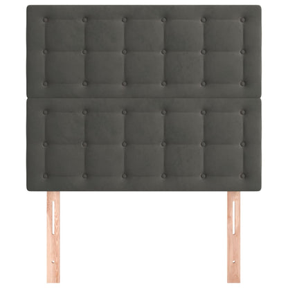 Hoofdborden 2 St 90X5X78/88 Cm Fluweel Donkergrijs