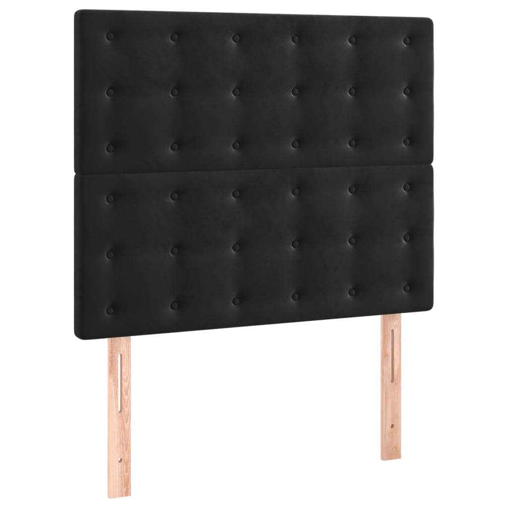 Hoofdborden 2 st 90x5x78/88 cm fluweel zwart 90 cm Hoog