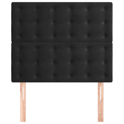 Hoofdborden 2 st 90x5x78/88 cm fluweel zwart 90 cm Hoog