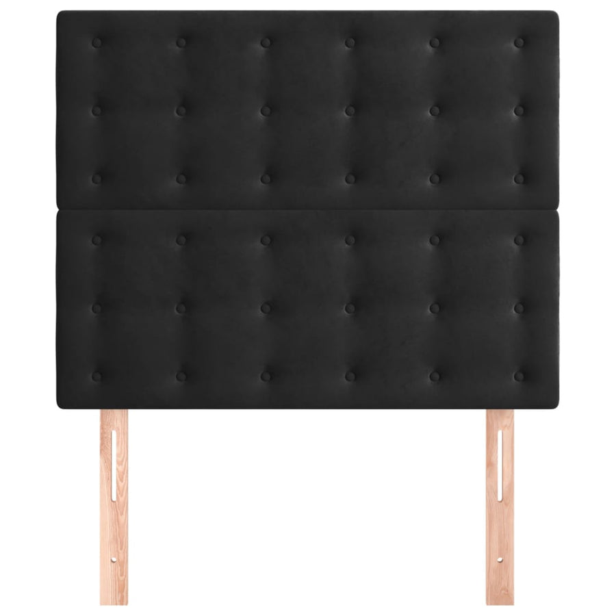 Hoofdborden 2 st 90x5x78/88 cm fluweel zwart 90 cm Hoog