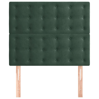 Hoofdborden 2 st 90x5x78/88 cm fluweel donkergroen