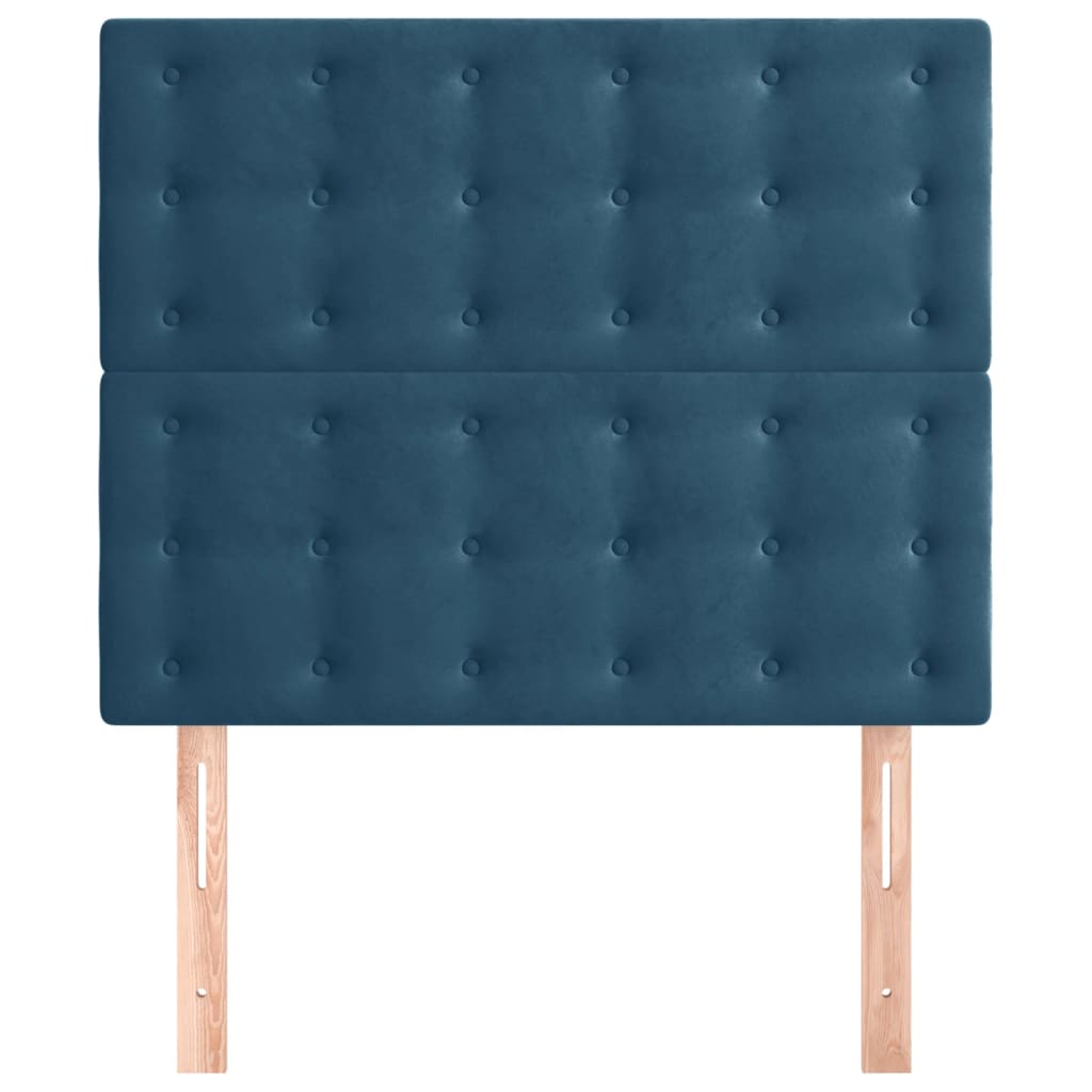 Hoofdbord donkerblauw 90x5x118/128 cm fluweel