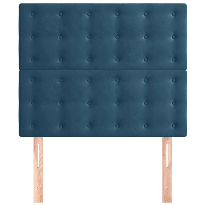 Hoofdbord donkerblauw 90x5x118/128 cm fluweel