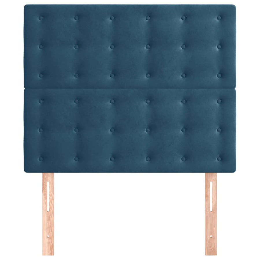 Hoofdbord donkerblauw 90x5x118/128 cm fluweel
