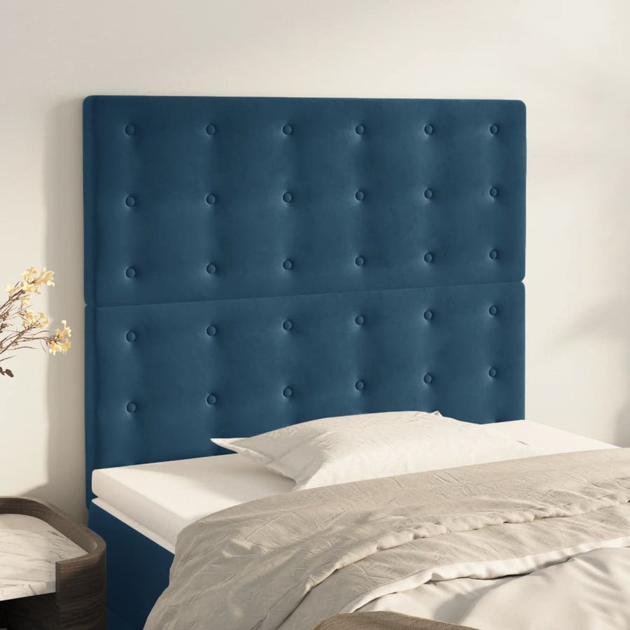 Hoofdbord donkerblauw 90x5x118/128 cm fluweel