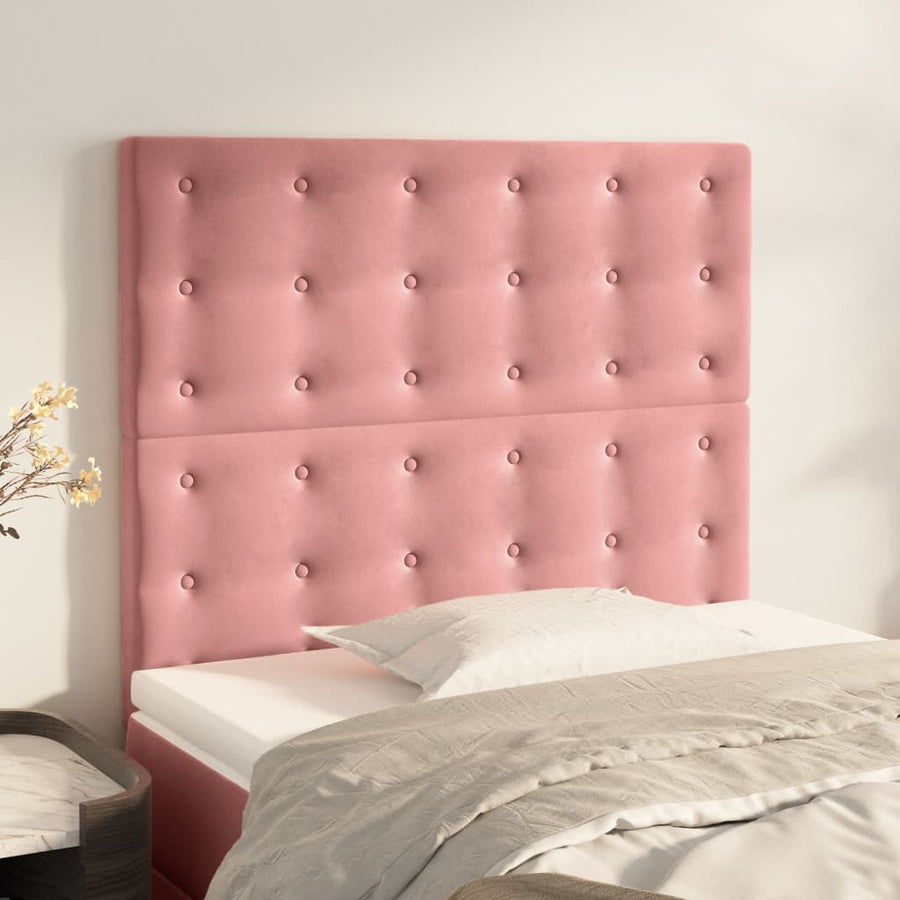 Hoofdbord roze 90x5x118/128 cm fluweel