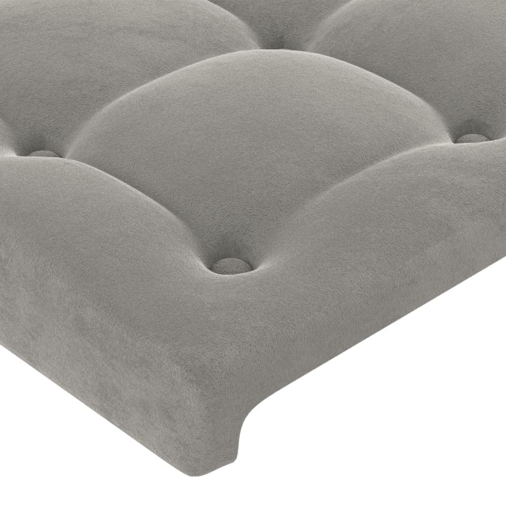 Hoofdborden 2 St 100 X 5 X 78/88 Cm Fluweel Lichtgrijs
