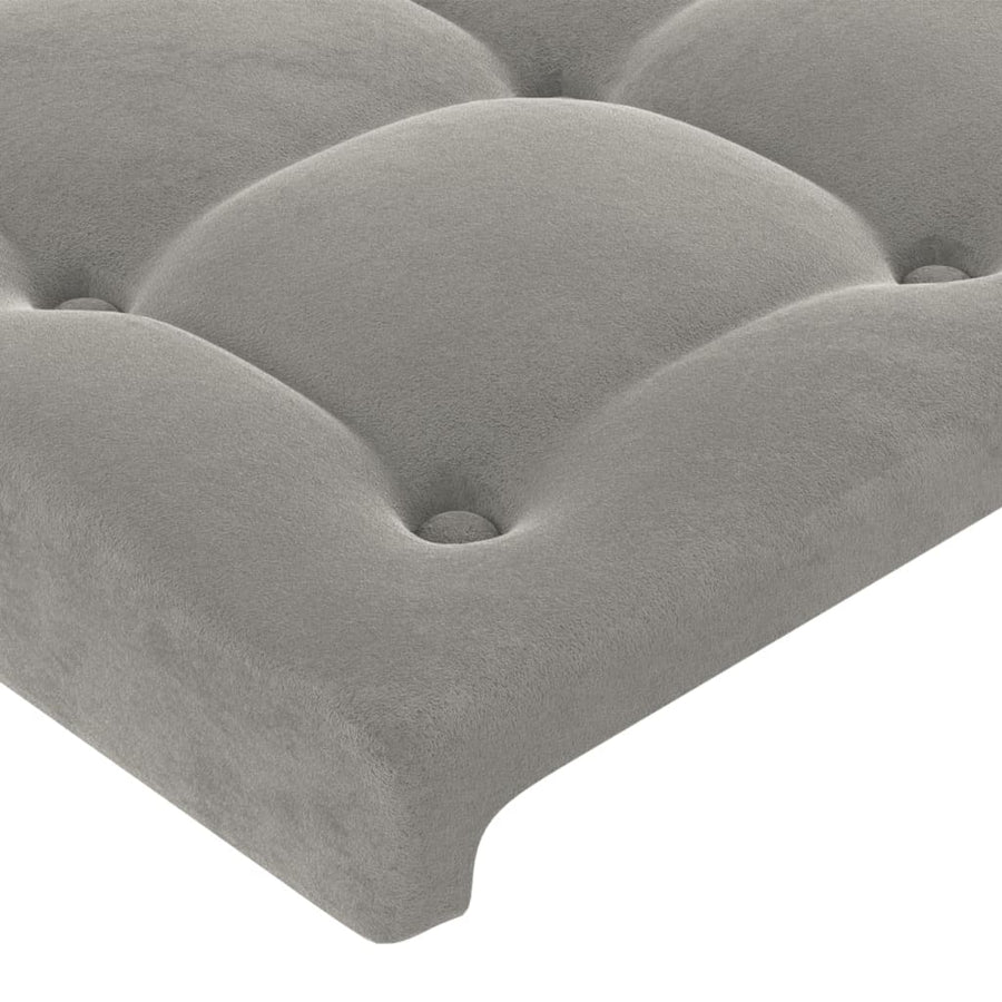 Hoofdborden 2 St 100 X 5 X 78/88 Cm Fluweel Lichtgrijs