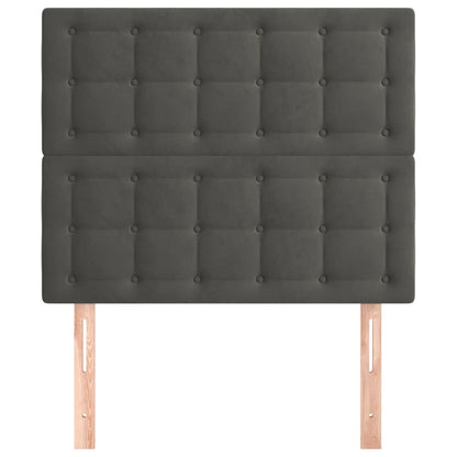 Hoofdborden 2 St 100X5X78/88 Cm Fluweel Donkergrijs
