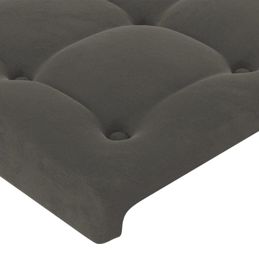 Hoofdborden 2 St 100X5X78/88 Cm Fluweel Donkergrijs