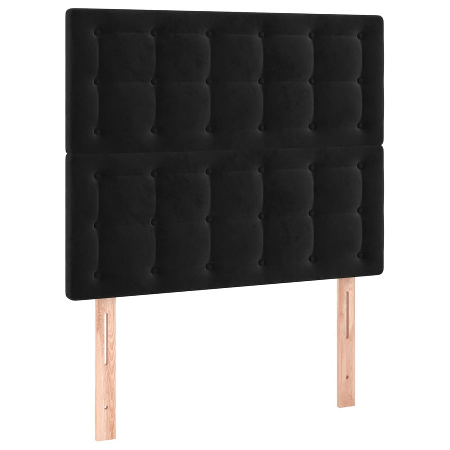 Hoofdborden 2 St 100X5X78/88 Cm Fluweel Zwart