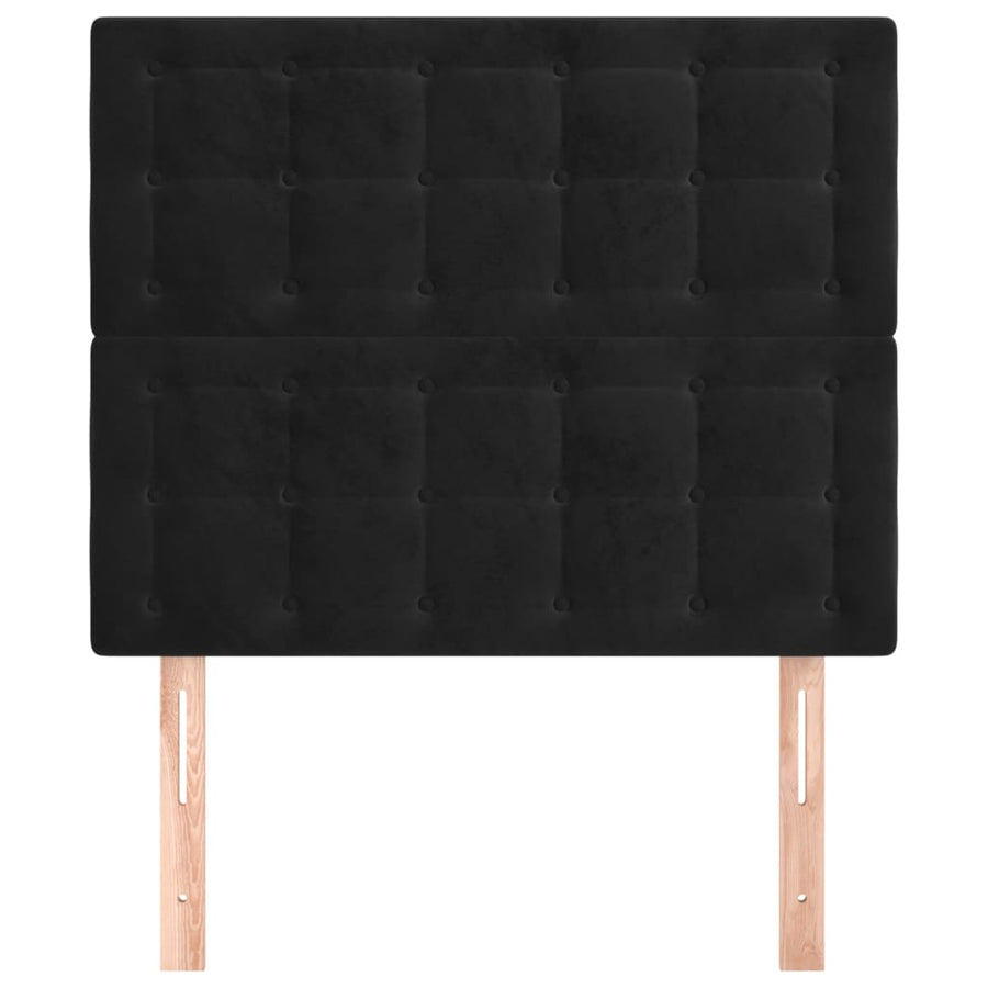 Hoofdborden 2 St 100X5X78/88 Cm Fluweel Zwart