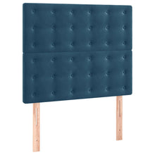 Hoofdborden 2 st 100x5x78/88 cm fluweel donkerblauw 100 cm Hoog