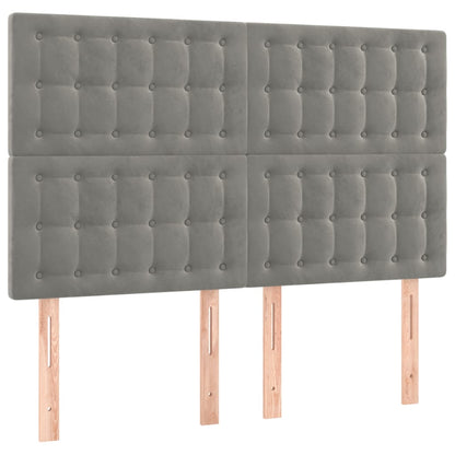 Hoofdborden 4 St 72X5X78/88 Cm Fluweel Lichtgrijs