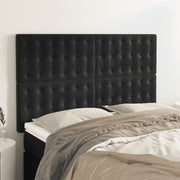 Hoofdbord 144x5x118/128 cm fluweel zwart