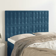 Hoofdbord 144x5x118/128 cm fluweel donkerblauw