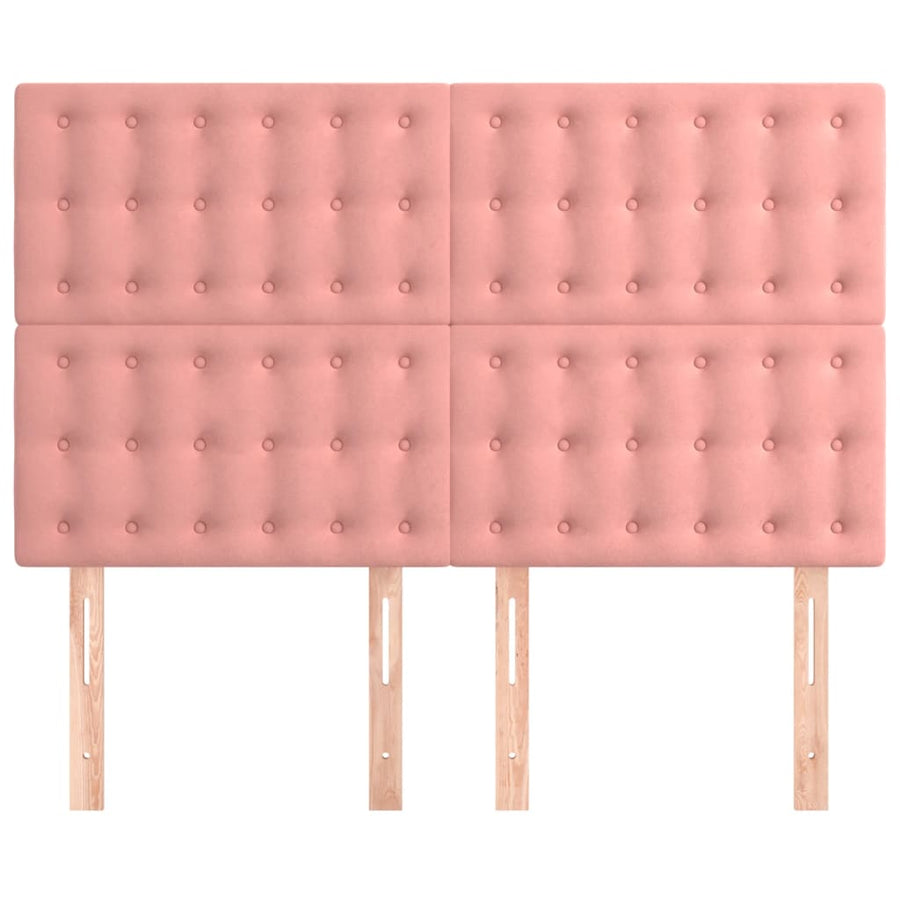 Hoofdborden 4 St 72X5X78/88 Cm Fluweel Roze 1 144 cm Hoog