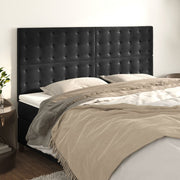 Hoofdbord 160x5x118/128 cm fluweel zwart