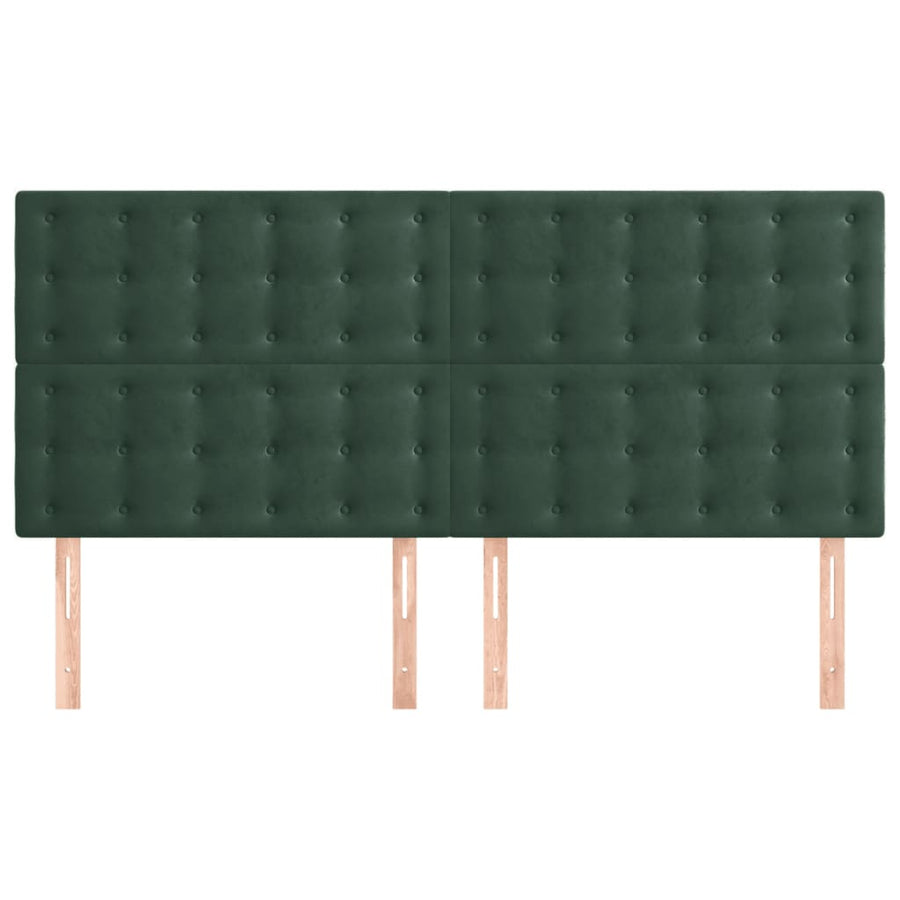 Hoofdborden 4 St 80X5X78/88 Cm Fluweel Donkergroen 160 cm Hoog