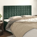 Hoofdbord donkergroen 160x5x118/128 cm fluweel