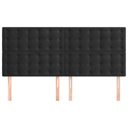 Hoofdborden 4 St 90X5X78/88 Cm Fluweel Zwart 180 cm Hoog