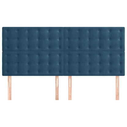 Hoofdborden 4 St 90X5X78/88 Cm Fluweel Donkerblauw 1 180 cm